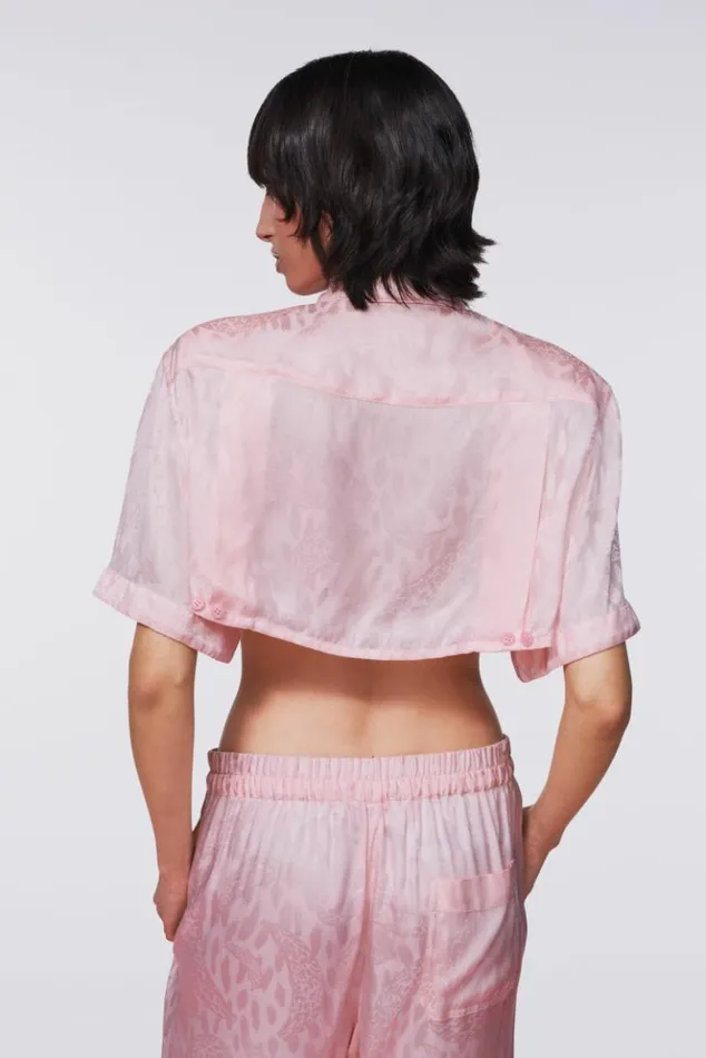 Women Fiorucci Banimalier Jacquard Fringe Shirt Pink Pink Women Fiorucci Banimalier Jacquard Fringe Shirt Pink Pink