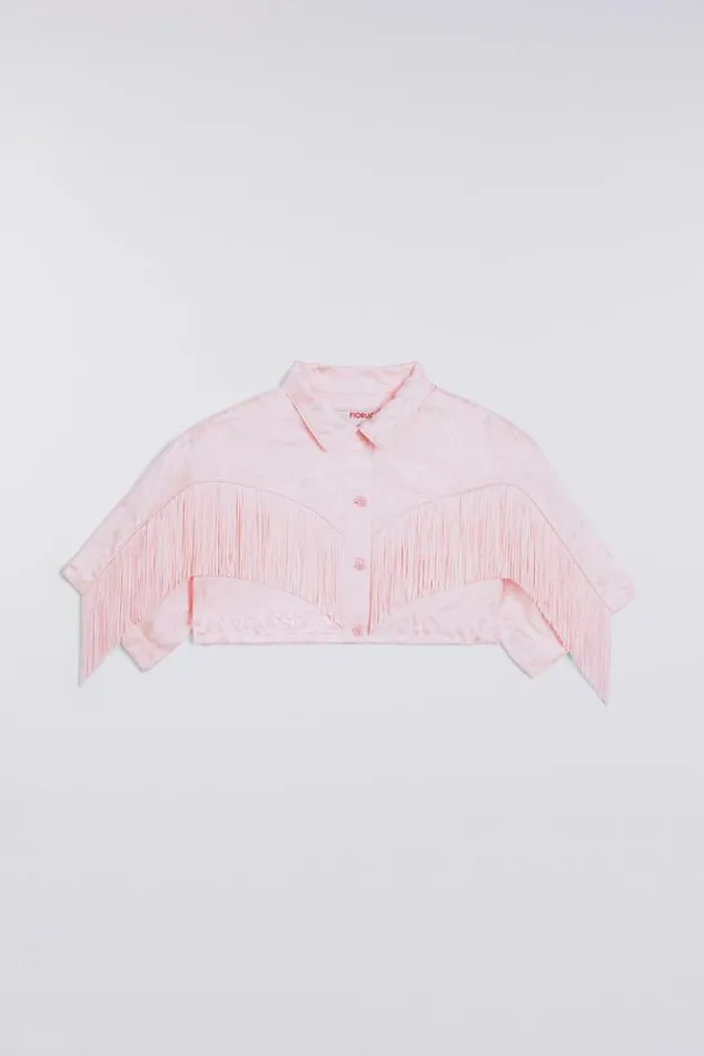 Women Fiorucci Banimalier Jacquard Fringe Shirt Pink Pink Women Fiorucci Banimalier Jacquard Fringe Shirt Pink Pink