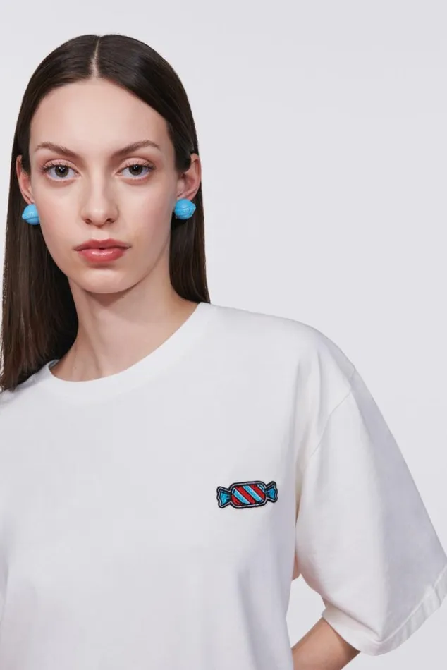 Women Fiorucci Candy Patch TShirt White White Women Fiorucci Candy Patch TShirt White White