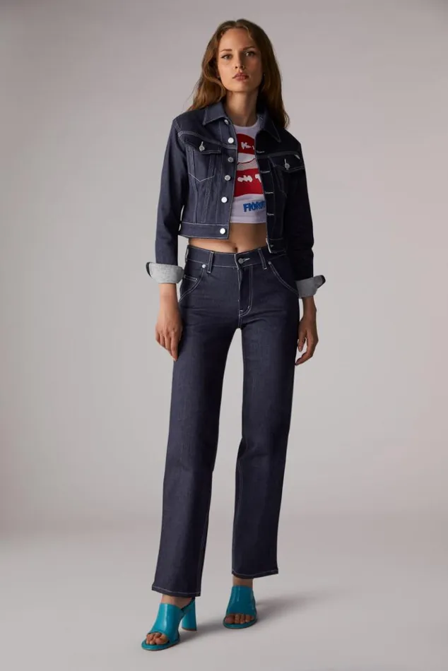Women Fiorucci Carpenter Denim Jeans Indigo Indigo