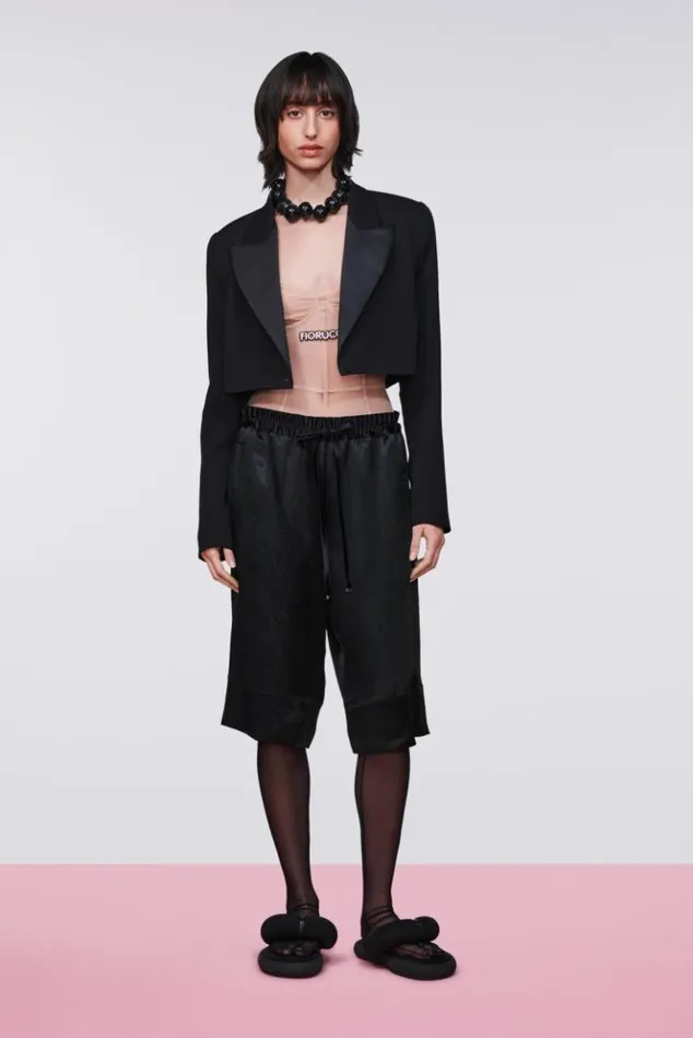 Women Fiorucci Crop Patch Blazer Black Black