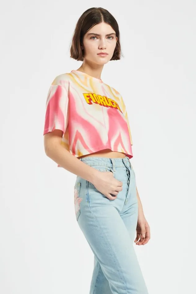 Women Fiorucci Desert Heat Crop TShirt Multi Multi Women Fiorucci Desert Heat Crop TShirt Multi Multi