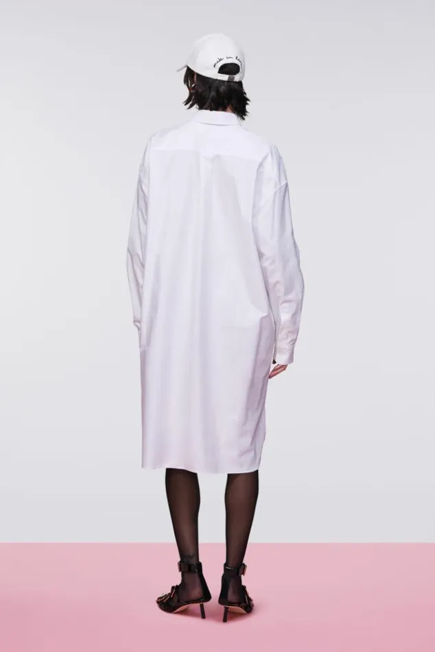 Women Fiorucci Embroidered Angels Midi Shirt Dress White White Women Fiorucci Embroidered Angels Midi Shirt Dress White White