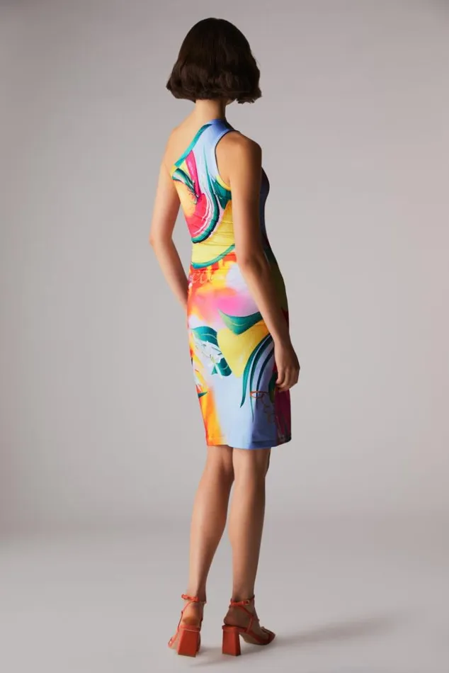 Women Fiorucci Fruity Print One Shoulder Midi Dress Multi Multi Women Fiorucci Fruity Print One Shoulder Midi Dress Multi Multi