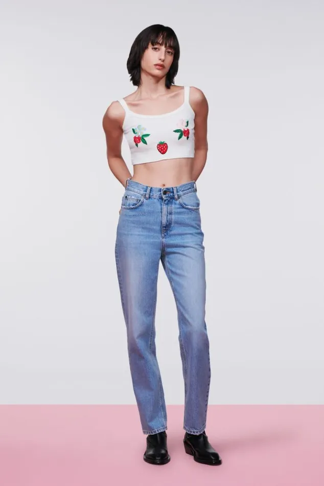 Women Fiorucci High Waist Jeans Light Blue Light Blue
