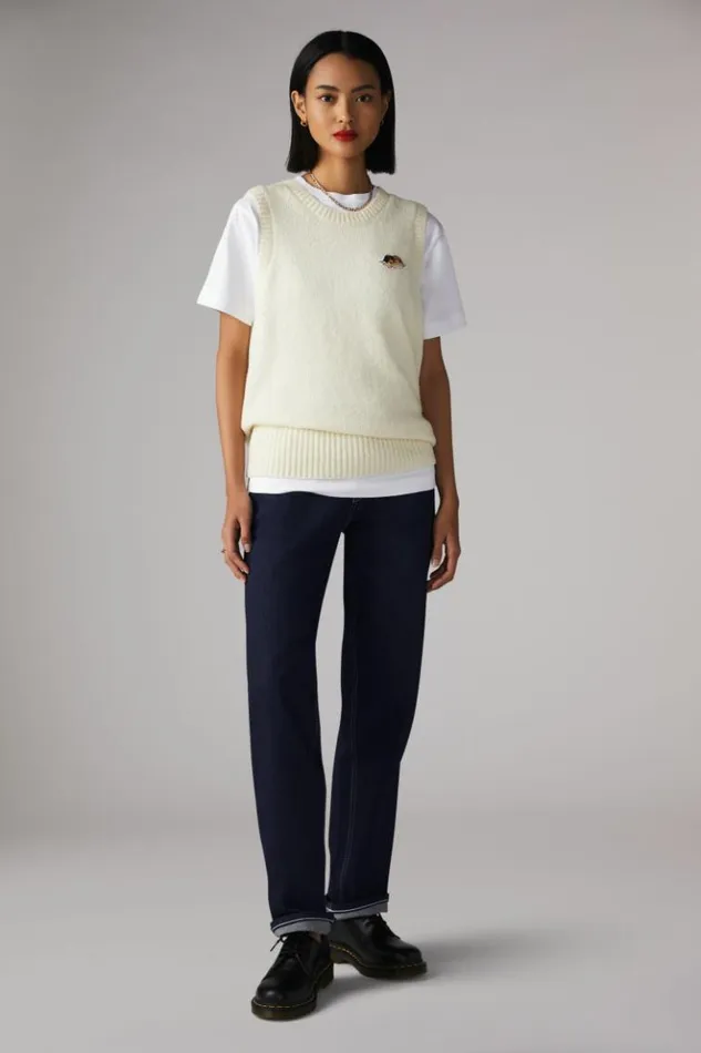 Women Fiorucci Icon Angels Knit Jumper Vest White White