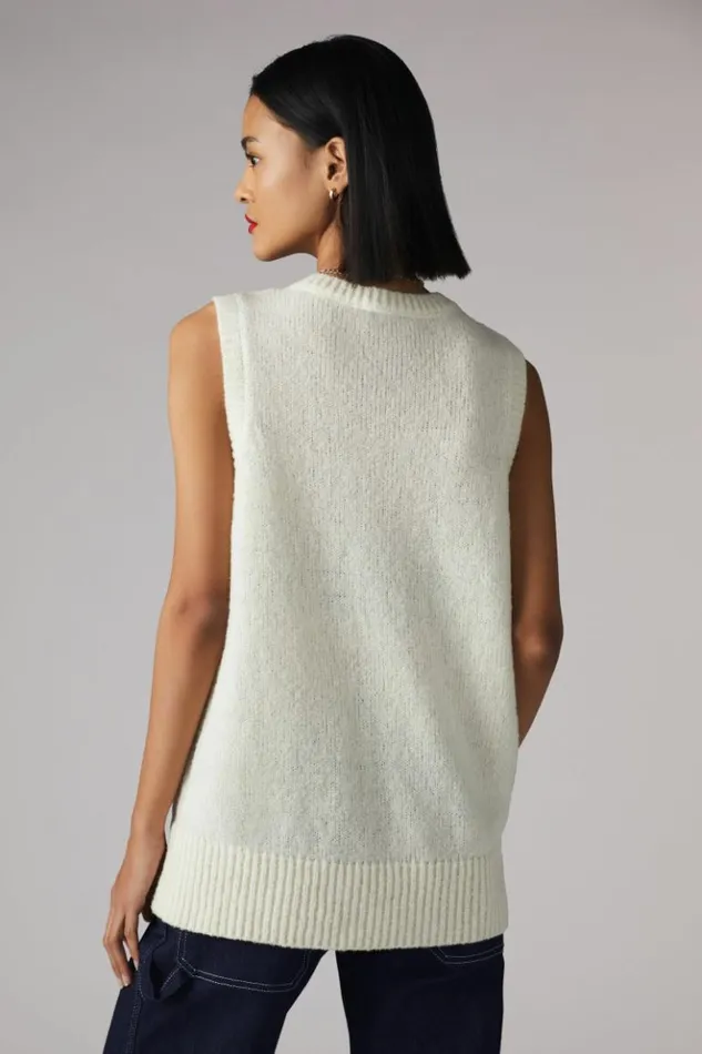 Women Fiorucci Icon Angels Knit Jumper Vest White White Women Fiorucci Icon Angels Knit Jumper Vest White White