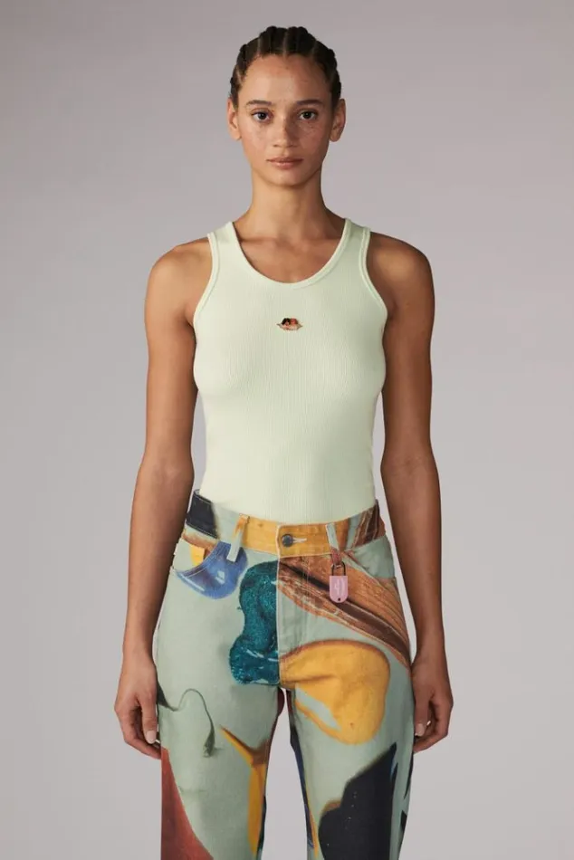 Women Fiorucci Icon Angels Plaque Vest Green Green Women Fiorucci Icon Angels Plaque Vest Green Green