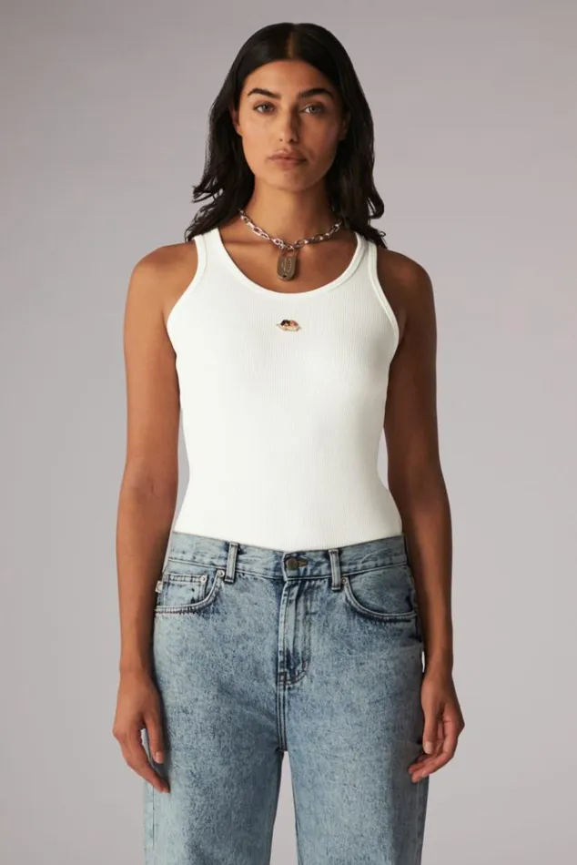 Women Fiorucci Icon Angels Plaque Vest White White Women Fiorucci Icon Angels Plaque Vest White White