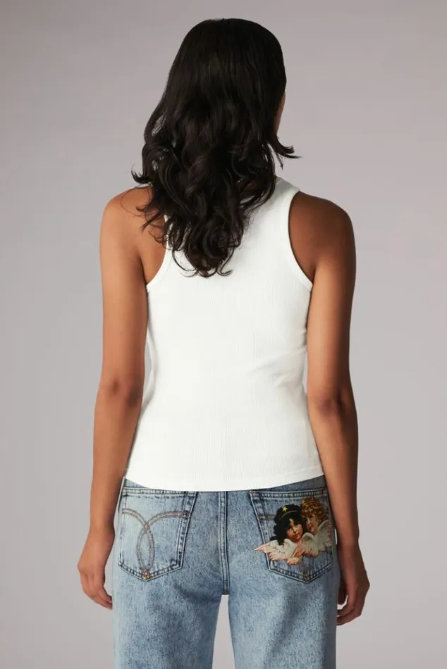Women Fiorucci Icon Angels Plaque Vest White White Women Fiorucci Icon Angels Plaque Vest White White