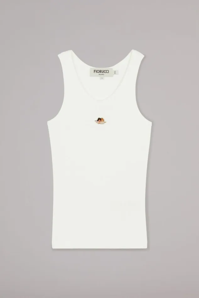Women Fiorucci Icon Angels Plaque Vest White White Women Fiorucci Icon Angels Plaque Vest White White