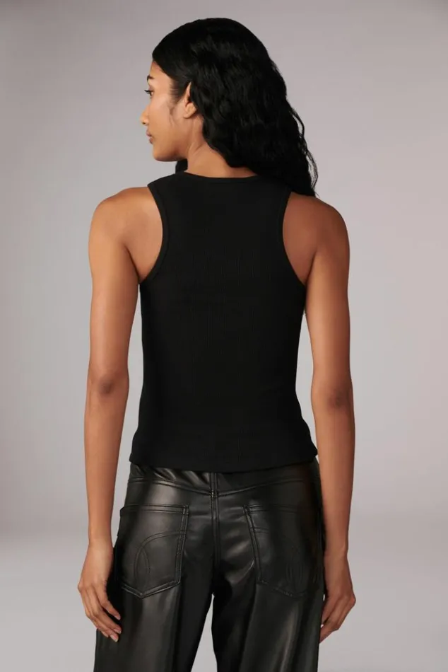 Women Fiorucci Icon Angels Ribbed Vest Black Black Women Fiorucci Icon Angels Ribbed Vest Black Black