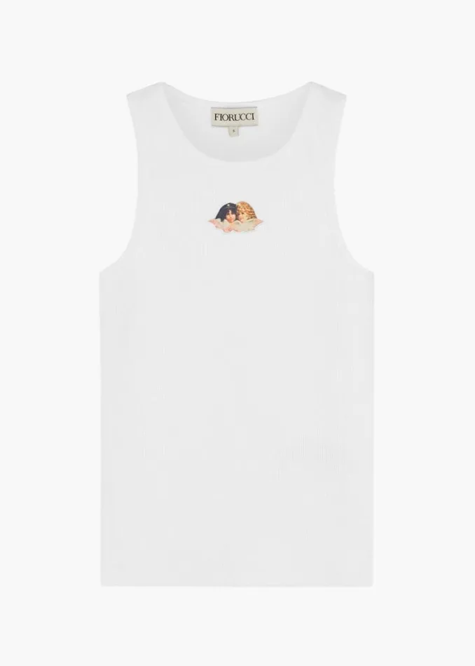 Women Fiorucci Icon Angels Ribbed Vest White White Women Fiorucci Icon Angels Ribbed Vest White White