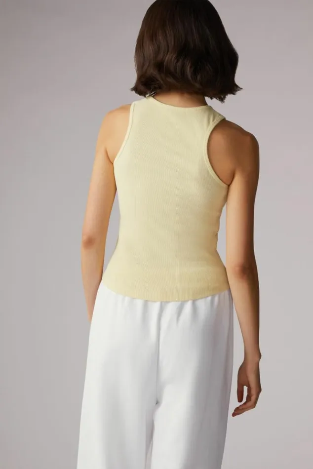 Women Fiorucci Icon Angels Ribbed Vest Yellow Yellow Women Fiorucci Icon Angels Ribbed Vest Yellow Yellow