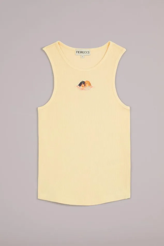 Women Fiorucci Icon Angels Ribbed Vest Yellow Yellow Women Fiorucci Icon Angels Ribbed Vest Yellow Yellow