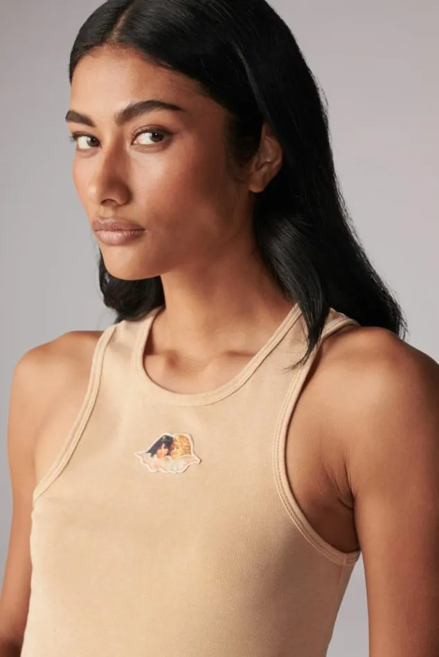 Women Fiorucci Icon Angels Vintage Wash Vest Beige Beige Women Fiorucci Icon Angels Vintage Wash Vest Beige Beige