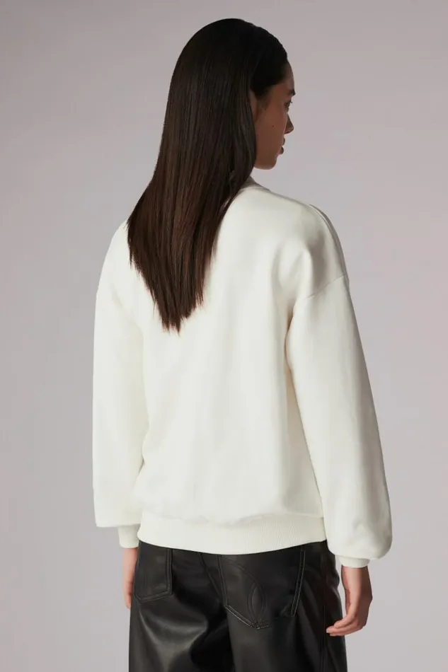 Women Fiorucci Lx27aperitivo Graphic Sweatshirt White Charcoal Grey Women Fiorucci Lx27aperitivo Graphic Sweatshirt White Charcoal Grey