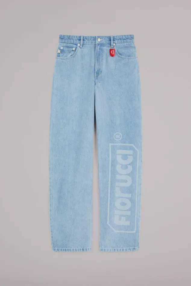Women Fiorucci Laser Logo Patti Jeans Blue Blue Women Fiorucci Laser Logo Patti Jeans Blue Blue
