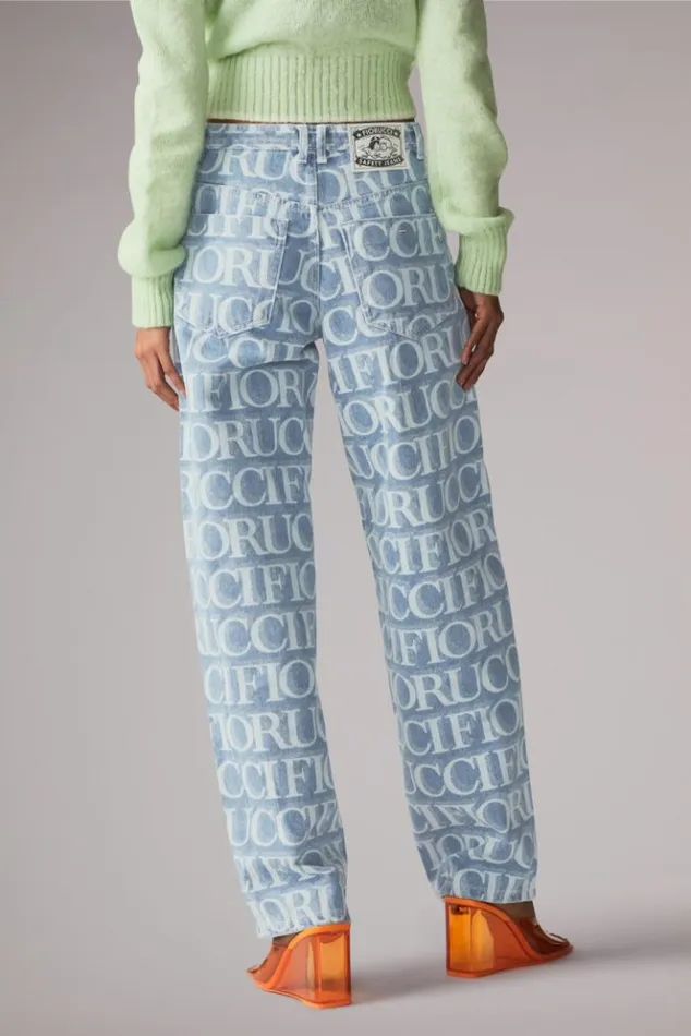 Women Fiorucci Laser Monogram Jeans Blue Blue Women Fiorucci Laser Monogram Jeans Blue Blue