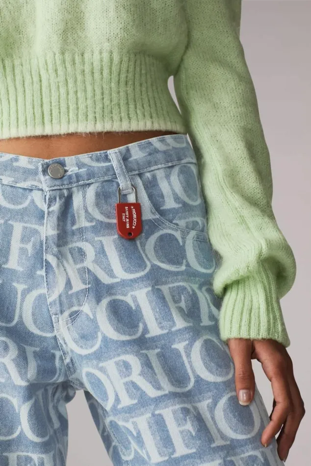 Women Fiorucci Laser Monogram Jeans Blue Blue Women Fiorucci Laser Monogram Jeans Blue Blue