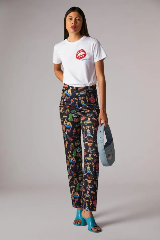 Women Fiorucci Lips TShirt White White