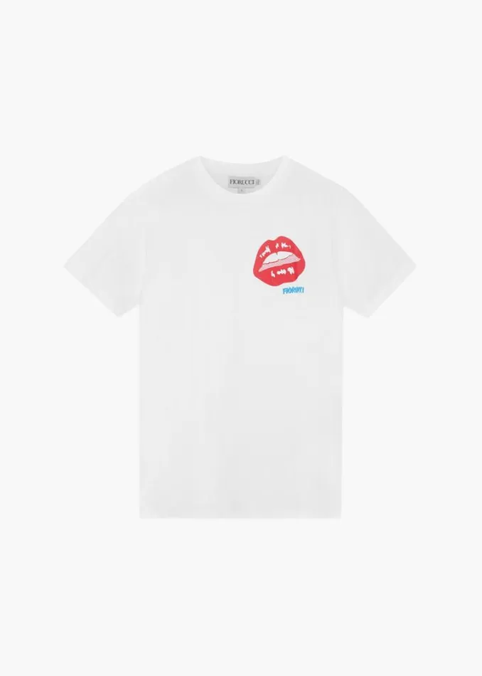 Women Fiorucci Lips TShirt White White Women Fiorucci Lips TShirt White White
