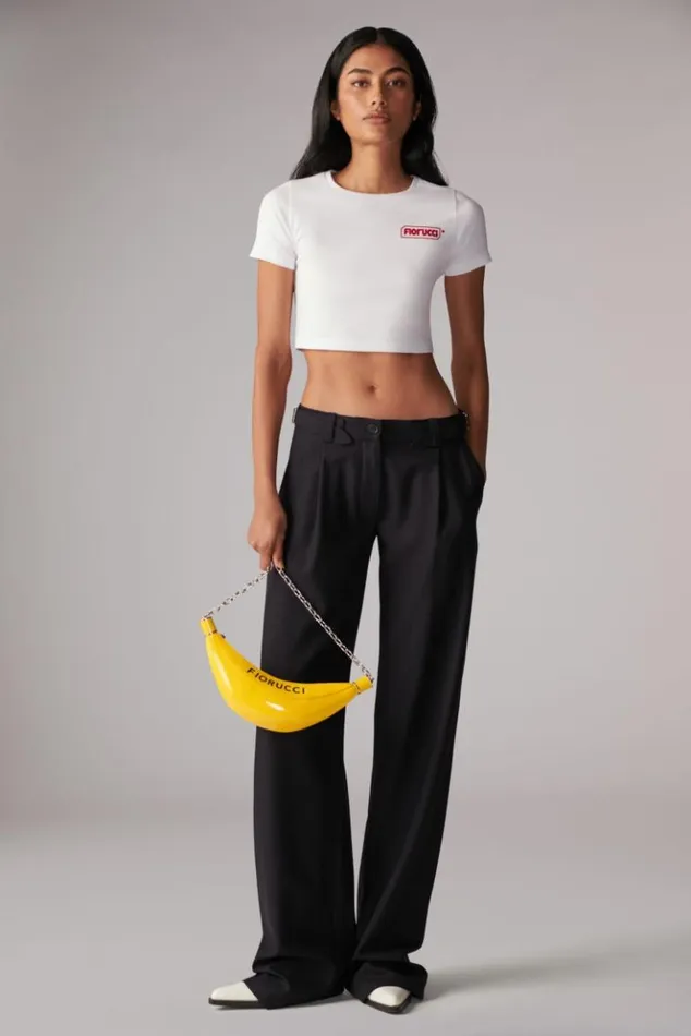 Women Fiorucci Logo Baby TShirt White White