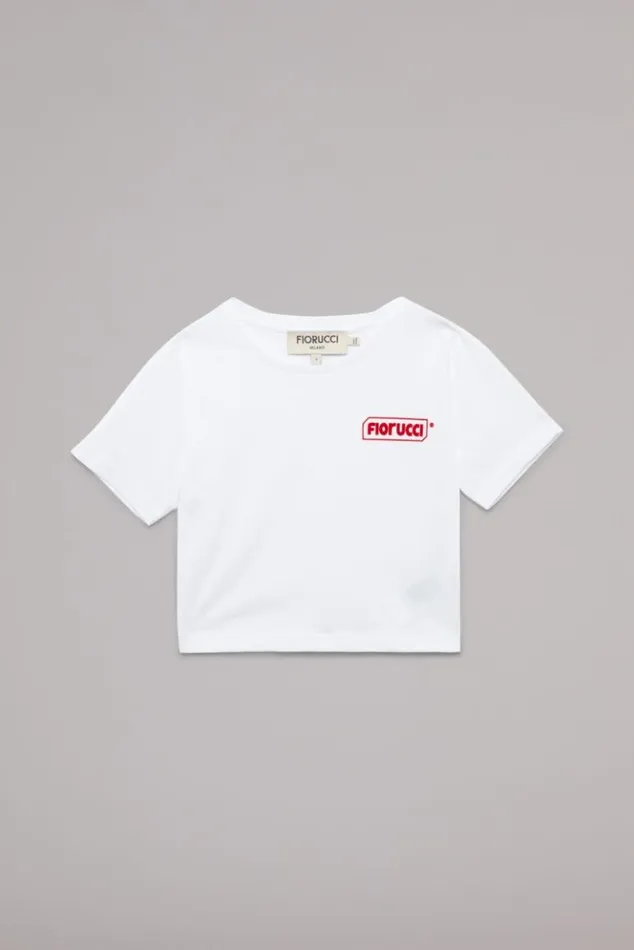 Women Fiorucci Logo Baby TShirt White White Women Fiorucci Logo Baby TShirt White White