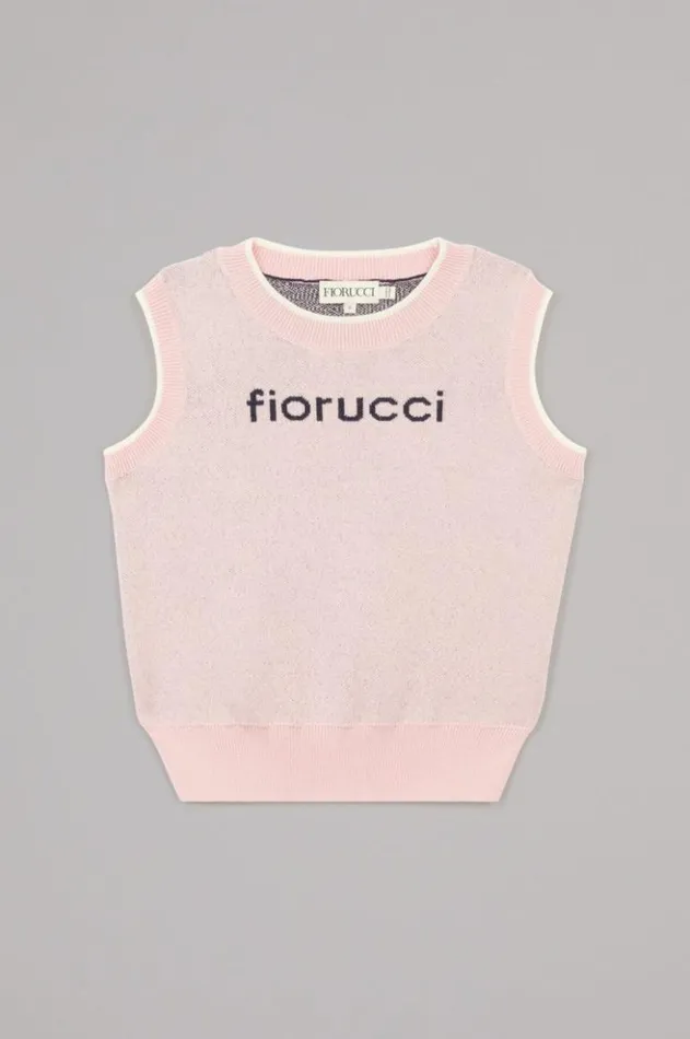 Women Fiorucci Logo Crop Knit Vest Pink Pink Women Fiorucci Logo Crop Knit Vest Pink Pink