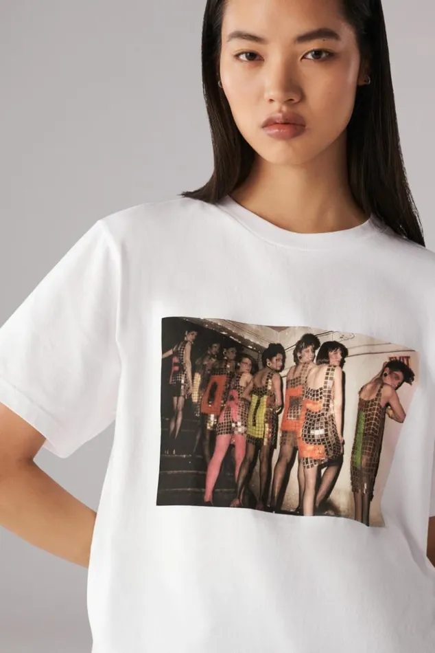 Women Fiorucci Logo Girls Graphic TShirt White White Women Fiorucci Logo Girls Graphic TShirt White White