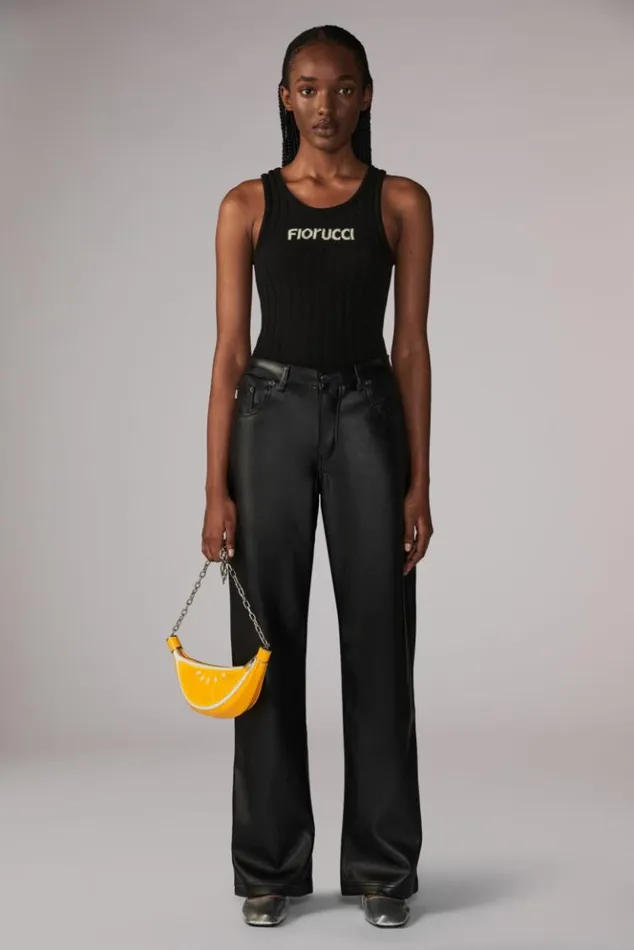 Women Fiorucci Logo Knit Vest Black Black
