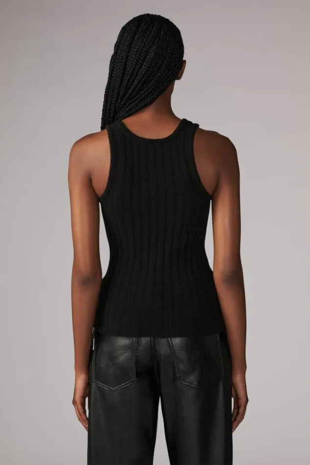 Women Fiorucci Logo Knit Vest Black Black Women Fiorucci Logo Knit Vest Black Black