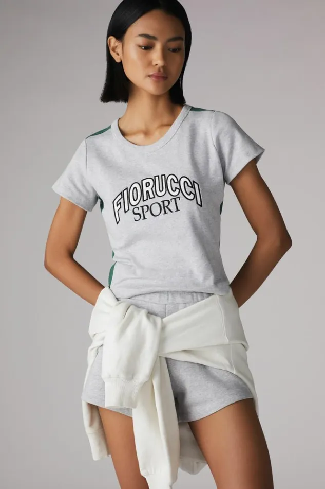 Women Fiorucci Logo Sport Baby TShirt Grey Grey Women Fiorucci Logo Sport Baby TShirt Grey Grey