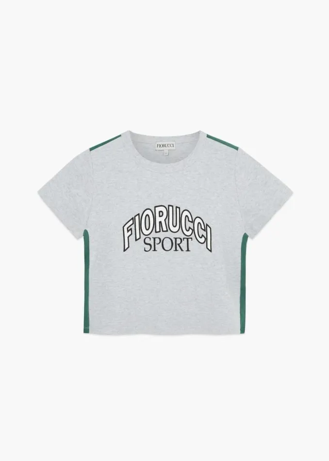 Women Fiorucci Logo Sport Baby TShirt Grey Grey Women Fiorucci Logo Sport Baby TShirt Grey Grey