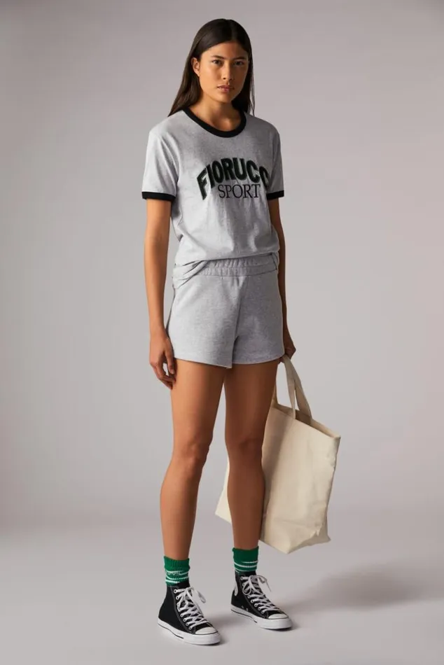 Women Fiorucci Logo Sport Shorts Grey Grey