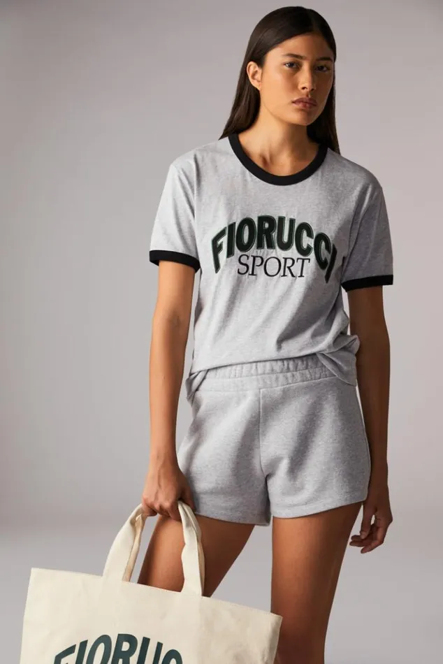 Women Fiorucci Logo Sport Shorts Grey Grey Women Fiorucci Logo Sport Shorts Grey Grey