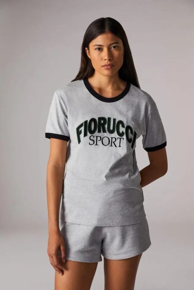 Women Fiorucci Logo Sport TShirt Grey Grey Women Fiorucci Logo Sport TShirt Grey Grey