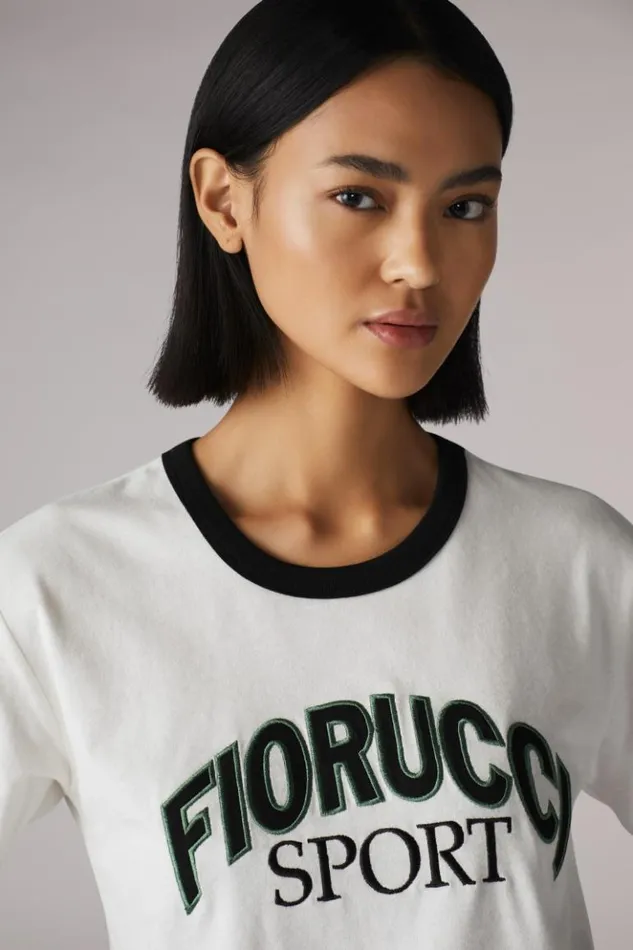 Women Fiorucci Logo Sport TShirt Ivory Ivory Women Fiorucci Logo Sport TShirt Ivory Ivory