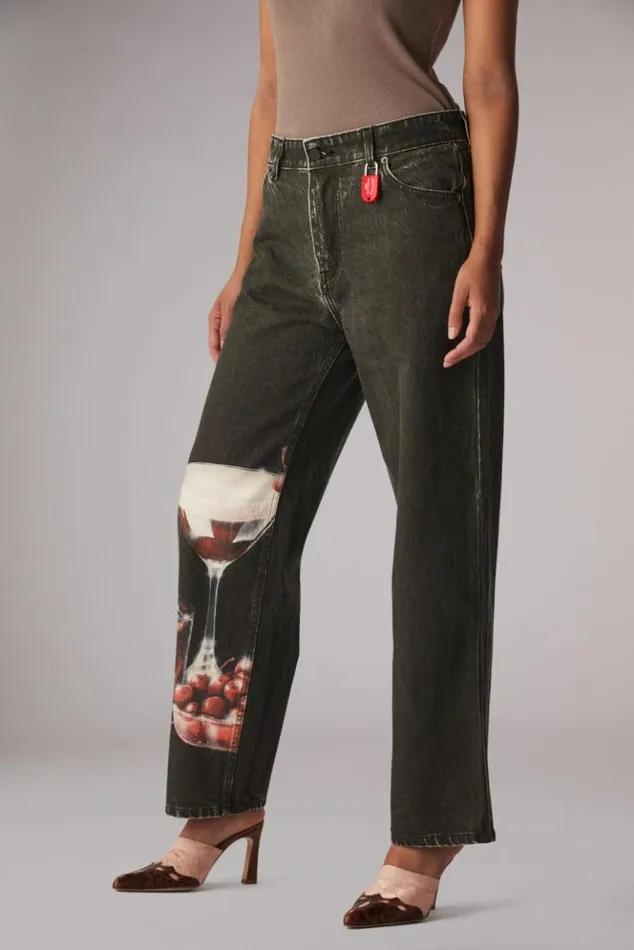 Women Fiorucci Marasca Graphic Crop Jeans Black Black Women Fiorucci Marasca Graphic Crop Jeans Black Black