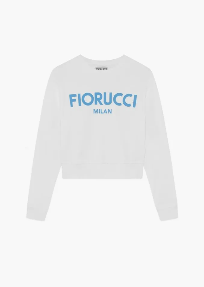 Women Fiorucci Milan Crop Sweatshirt White White Women Fiorucci Milan Crop Sweatshirt White White
