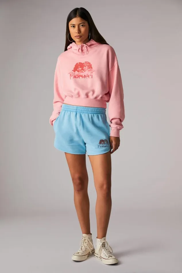Women Fiorucci Milano Angels Crop Hoodie Pink Pink