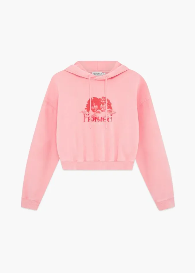 Women Fiorucci Milano Angels Crop Hoodie Pink Pink Women Fiorucci Milano Angels Crop Hoodie Pink Pink