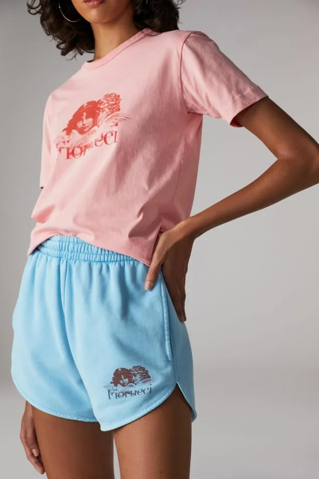 Women Fiorucci Milano Angels Sweat Shorts Blue Blue Women Fiorucci Milano Angels Sweat Shorts Blue Blue