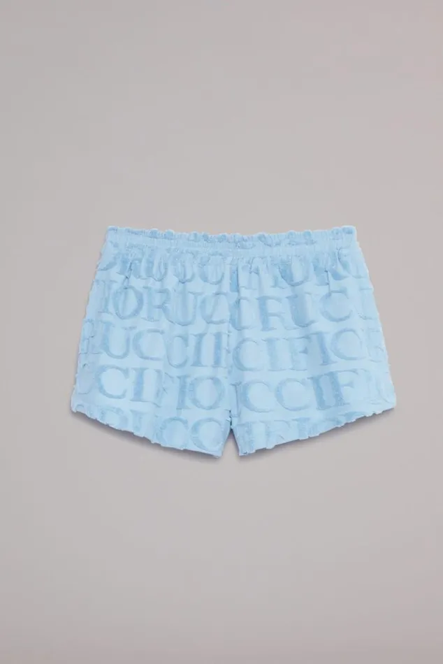 Women Fiorucci Monogram Towelling Shorts Blue Blue Women Fiorucci Monogram Towelling Shorts Blue Blue
