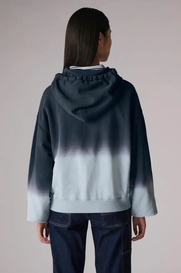 Women Fiorucci Ombre Squiggle Logo Hoodie Blue Blue Women Fiorucci Ombre Squiggle Logo Hoodie Blue Blue