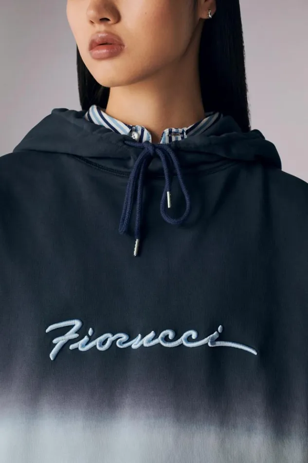 Women Fiorucci Ombre Squiggle Logo Hoodie Blue Blue Women Fiorucci Ombre Squiggle Logo Hoodie Blue Blue