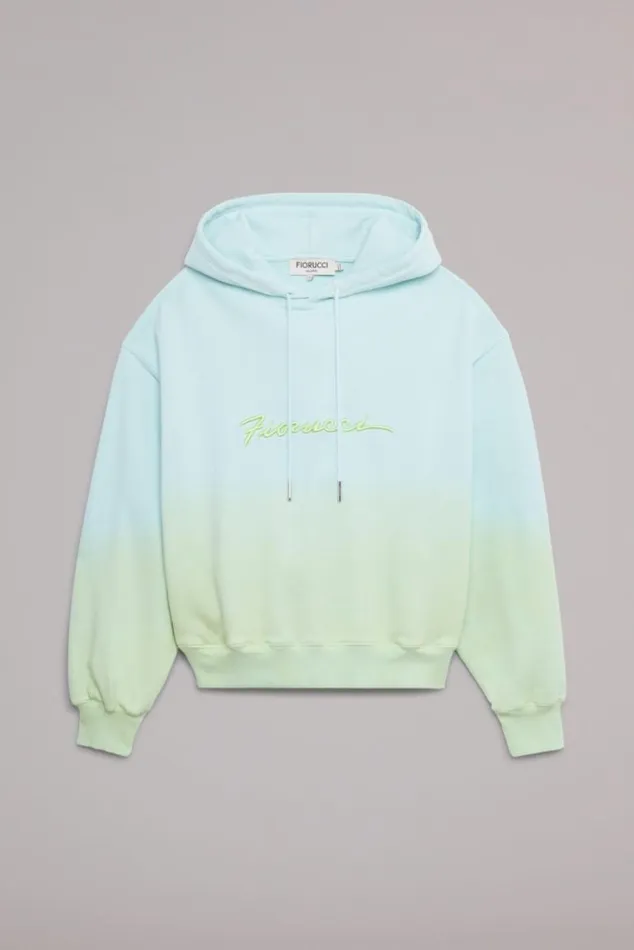Women Fiorucci Ombre Squiggle Logo Hoodie Green Green Women Fiorucci Ombre Squiggle Logo Hoodie Green Green