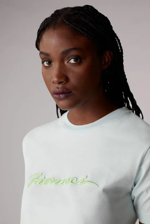 Women Fiorucci Ombre Squiggle Logo TShirt Green Green Women Fiorucci Ombre Squiggle Logo TShirt Green Green