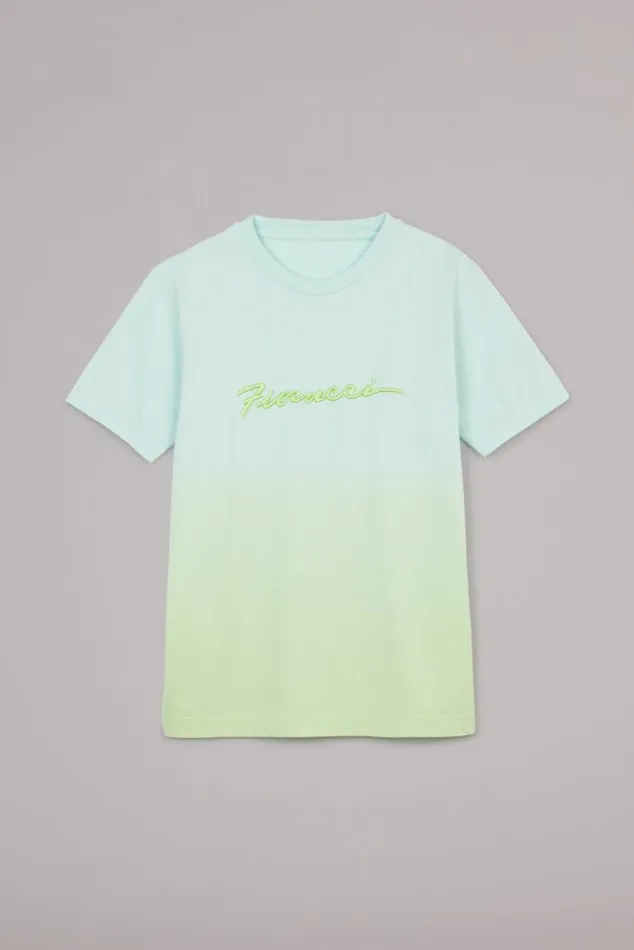 Women Fiorucci Ombre Squiggle Logo TShirt Green Green Women Fiorucci Ombre Squiggle Logo TShirt Green Green