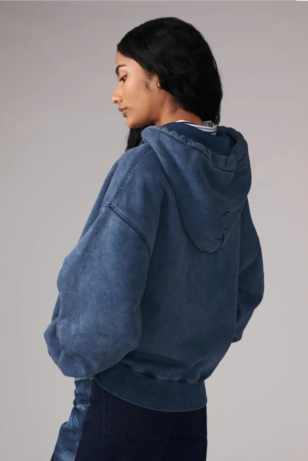 Women Fiorucci Safety Angels Hoodie Washed Blue Washed Blue Women Fiorucci Safety Angels Hoodie Washed Blue Washed Blue